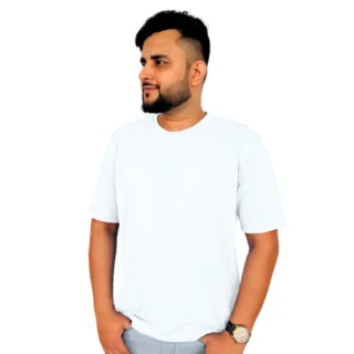 Men Solid Round Neck White T-Shirt