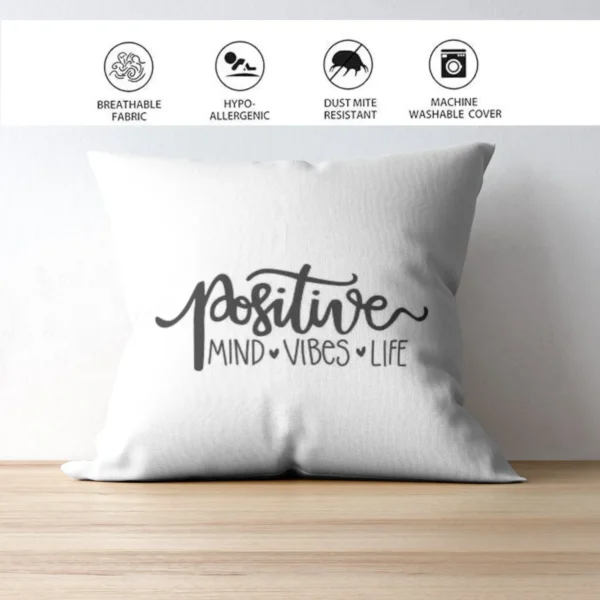 Positive Printed Cushion | Typography Printed Cushion With Filling