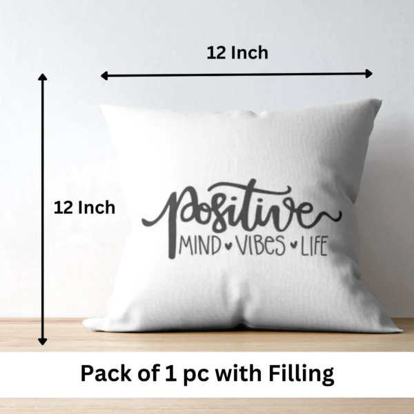 Positive Printed Cushion | Typography Printed Cushion With Filling