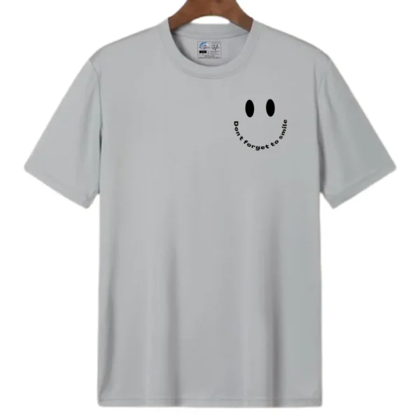 Unisex Casual Smiley Printed Round Neck T-Shirt/Top