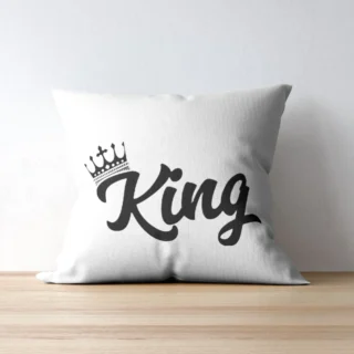 King Cushion | Typography Printed Cushion With Filling