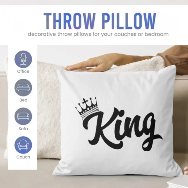 King Cushion | Typography Printed Cushion With Filling