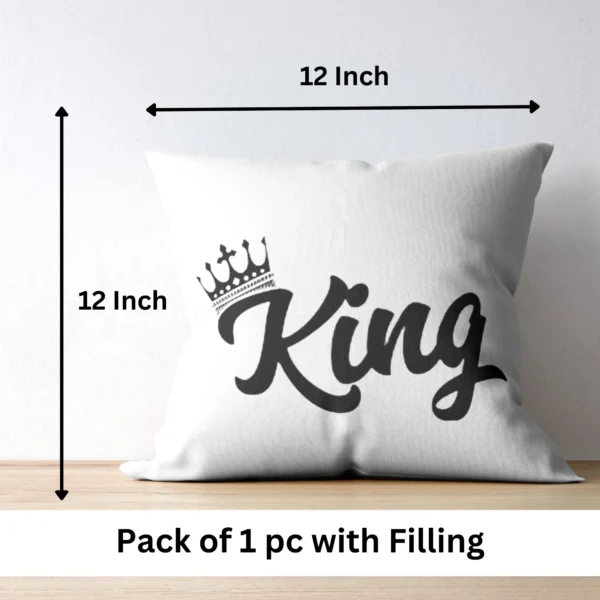 King Cushion | Typography Printed Cushion With Filling