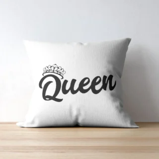 Queen Cushion | Typography Printed Cushion With Filling