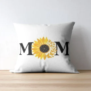 MOM Print Cushion | Typography Printed Cushion With Filling