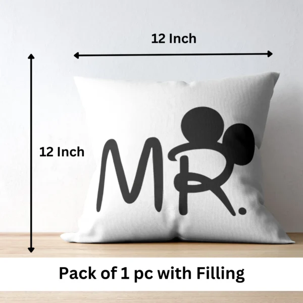 MR Cushion | Typography Printed Cushion With Filling