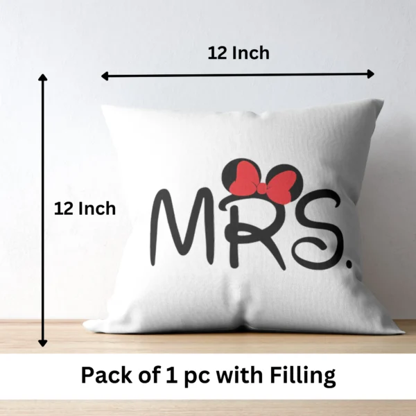 MRS Cushion | Typography Printed Cushion With Filling