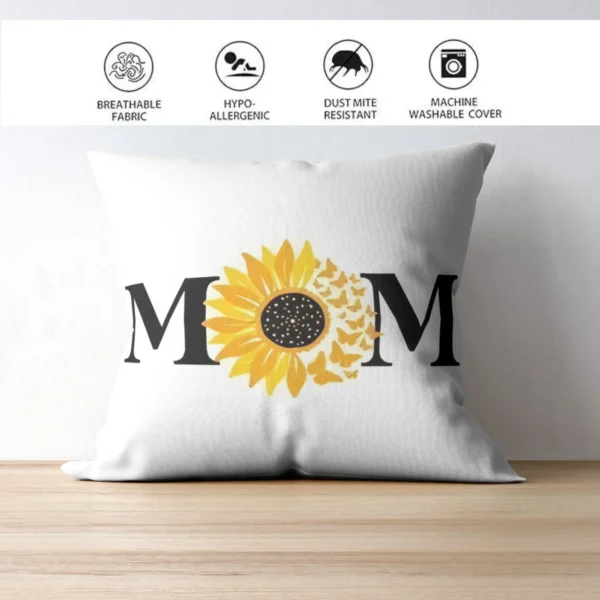 MOM Print Cushion | Typography Printed Cushion With Filling