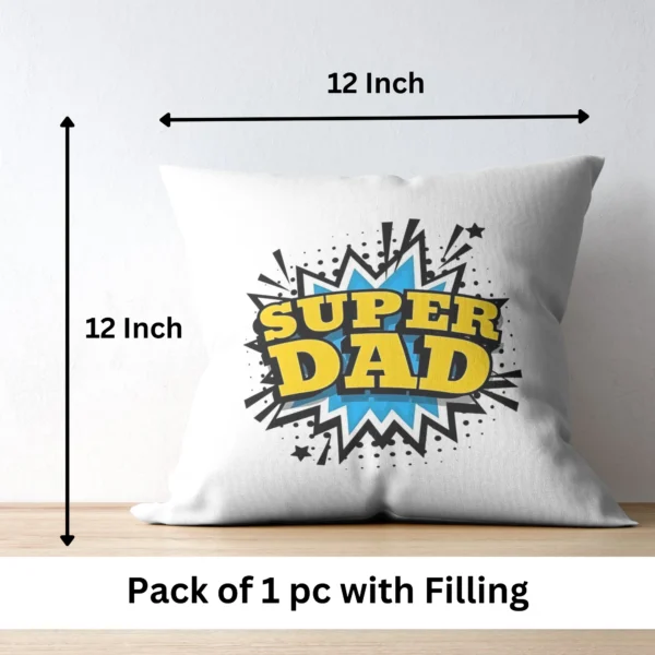 Super DAD Cushion | Typography Printed Cushion With Filling