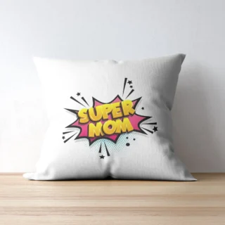 Super MOM Cushion | Typography Printed Cushion With Filling