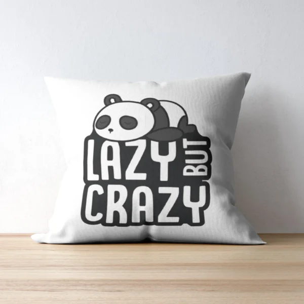 Lazy Panda Cushion | Typography Printed Cushion