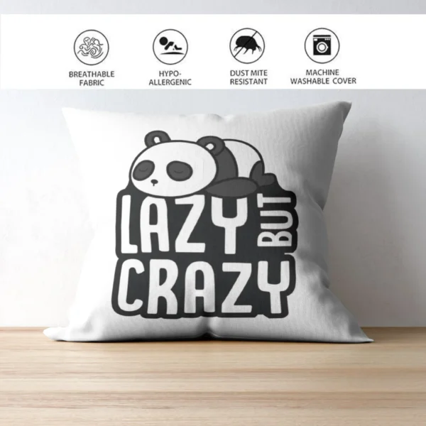 Lazy Panda Cushion | Typography Printed Cushion