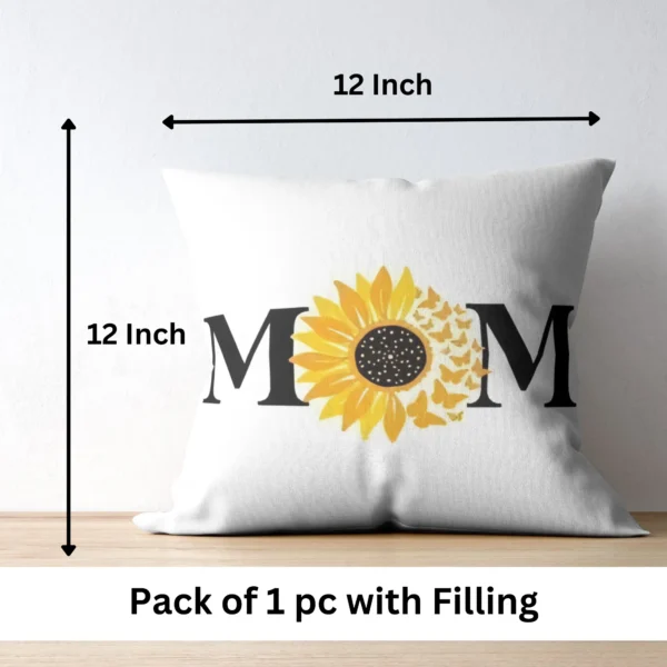 MOM Print Cushion | Typography Printed Cushion With Filling