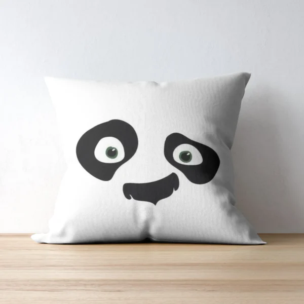 Panda Face Cushion | Typography Printed Cushion With Filling