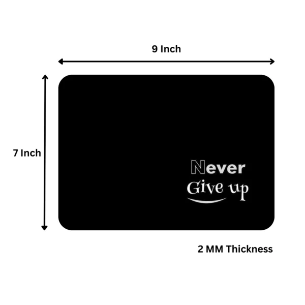 Never Give Up Design Mousepad | Typography Motivation Mousepad