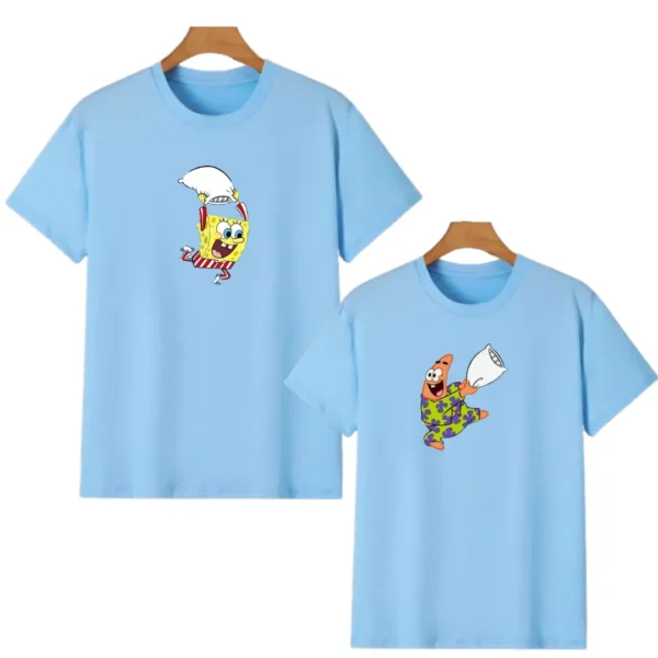 Couple cartoon Printed Round Neck T-Shirt (Pack of 2)