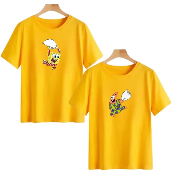 Couple cartoon Printed Round Neck T-Shirt (Pack of 2)